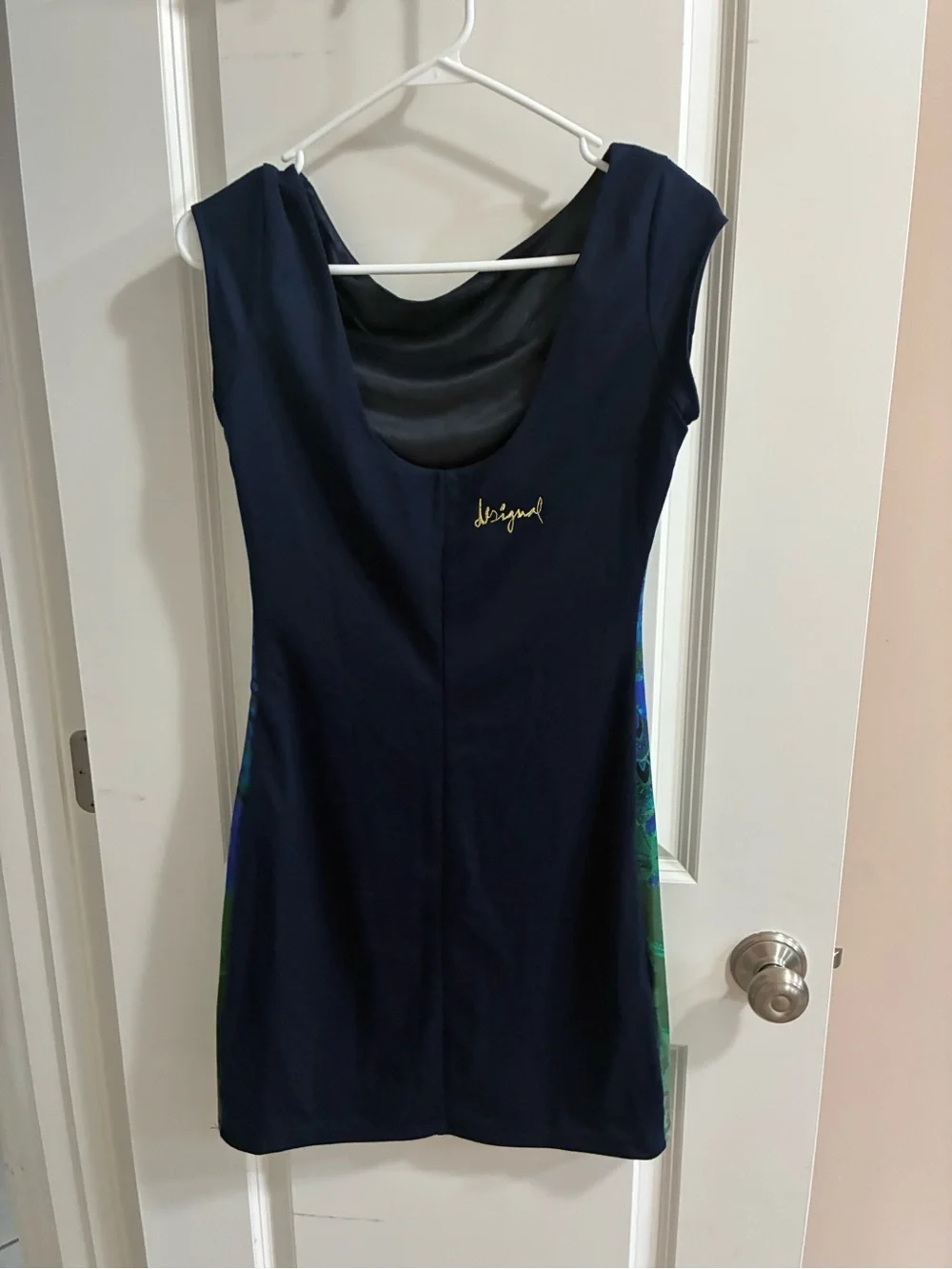 Desigual Blue Green Floral Cap-Sleeve Sheath Dress